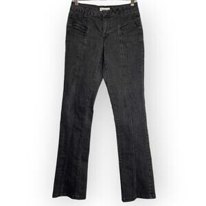 Anthropologie Pilcro Straight Leg Mid Rise Jeans SIZE 27 x 31 Black Denim